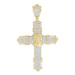 MEN'S CHARM 1.00CT ROUND/BAGUETTE DIAMOND 10K YELLOW GOLD 2 275064Y