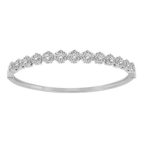 LADIES BANGLE 2.50CT ROUND DIAMOND 14K WHITE GOLD (SI QUALITY) 1 275363W A