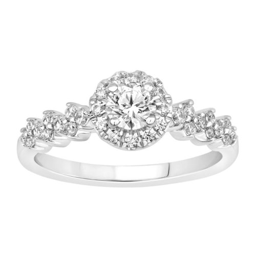 LADIES RING 1.00CT ROUND DIAMOND 14K WHITE GOLD (SI QUALITY) (CENTER STONE 0.75CT ROUND DIAMOND) 1 275721W A