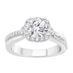 LADIES RING SEMI MOUNT 0.35CT ROUND DIAMOND 14K WHITE GOLD 2 275800W AB
