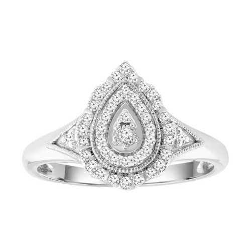 LADIES RING 0.20CT ROUND DIAMOND 10K WHITE GOLD 1 276270W