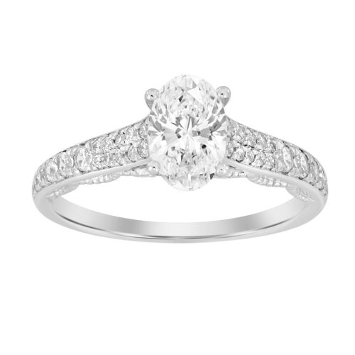 LADIES RING 0.33CT ROUND DIAMOND 14K WHITE GOLD 1 276697W AB