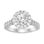 LADIES RING 1.00CT ROUND DIAMOND 14K WHITE GOLD 2 276947W AB