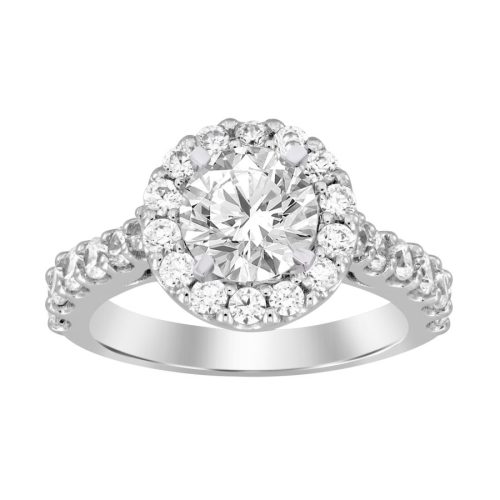 LADIES RING 1.00CT ROUND DIAMOND 14K WHITE GOLD 1 276947W AB