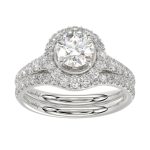 LADIES SEMI MOUNT BRIDAL SET 1.00CT ROUND DIAMOND 14K WHITE GOLD (SI QUALITY) (CENTER STONE 1.00CT ROUND DIAMOND) 2 276954W