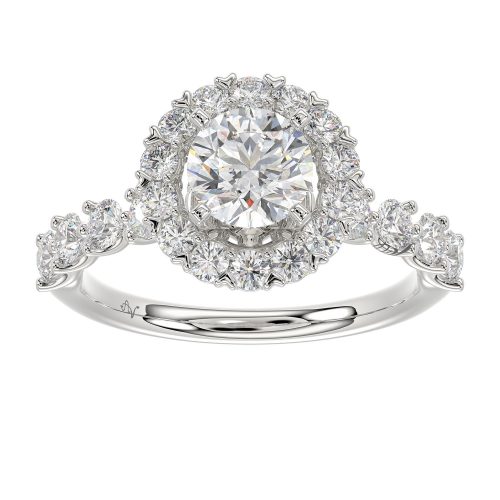 LADIES SEMI MOUNT RING 1.00CT ROUND DIAMOND 14K WHITE GOLD (SI QUALITY) (CENTER STONE 1.00CT ROUND DIAMOND) 1 277428W