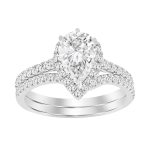 LADIES BRIDAL SET 0.50CT ROUND DIAMOND 14K WHITE GOLD 2 277440W AB