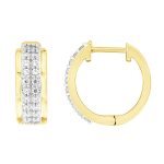 LADIES HOOP EARRINGS 0.40CT ROUND DIAMOND 10K WHITE GOLD 2 281287W