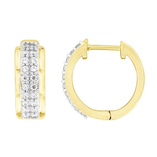 LADIES HOOP EARRINGS 0.40CT ROUND DIAMOND 10K WHITE GOLD 1 281287W
