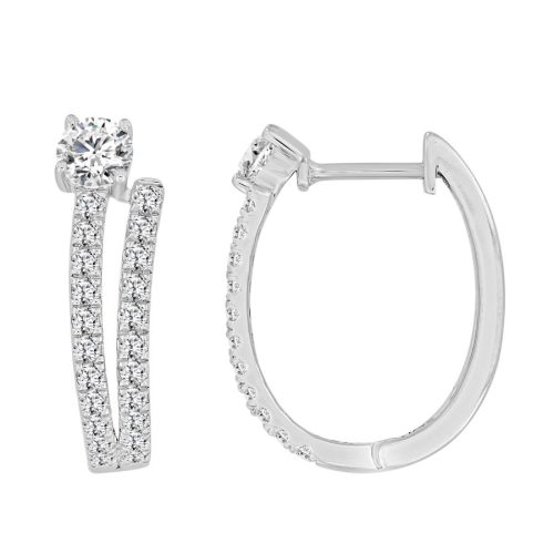 LADIES EARRINGS 1.00CT ROUND DIAMOND 14K WHITE GOLD 1 286267W