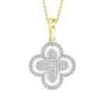 LADIES PENDANT WITH CHAIN 0.25CT ROUND/BAGUETTE DIAMOND 10K YELLOW GOLD 2 286414Y