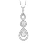 LADIES PENDANT 0.75CT ROUND/PEAR DIAMOND 14K WHITE GOLD 2 288396W