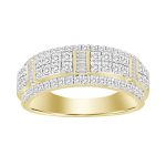 MEN'S BAND 1.00CT ROUND/BAGUETTE DIAMOND 10K YELLOW GOLD 2 289697Y