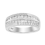 MEN'S BAND 1.00CT ROUND DIAMOND 10K WHITE GOLD 2 289739W