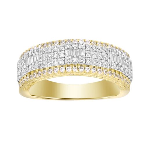 MEN'S BAND 1.00CT ROUND/BAGUETTE DIAMOND 10K YELLOW GOLD 1 289999Y