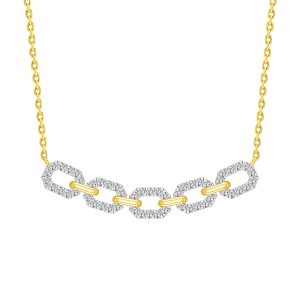LADIES NECKLACE 0.50CT ROUND DIAMOND 10K YELLOW GOLD
