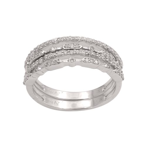 LADIES BAND 0.40CT ROUND DIAMOND 10K WHITE GOLD 1 296948W