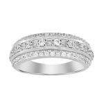 MEN'S BAND 1.00CT ROUND/BAGUETTE DIAMOND 14K WHITE GOLD 2 298328W