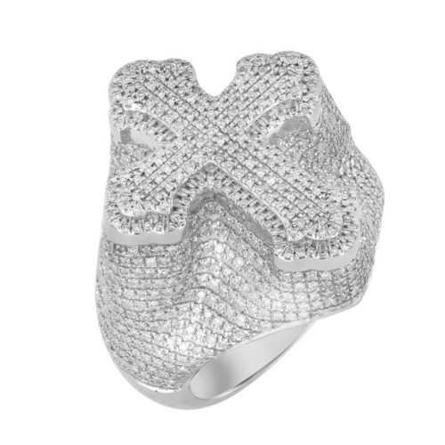 MEN'S RING 2.00CT ROUND DIAMOND 14K WHITE GOLD 1 301313W