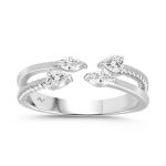 LADIES RING 0.33CT PEAR/MARQUISE DIAMOND 14K WHITE GOLD 2 305501W