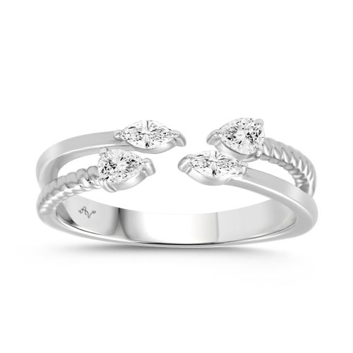 LADIES RING 0.33CT PEAR/MARQUISE DIAMOND 14K WHITE GOLD 1 305501W