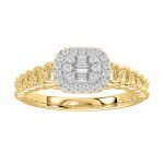 LADIES RING 0.20CT ROUND/BAGUETTE DIAMOND 14K YELLOW GOLD (SI QUALITY) 2 305889Y