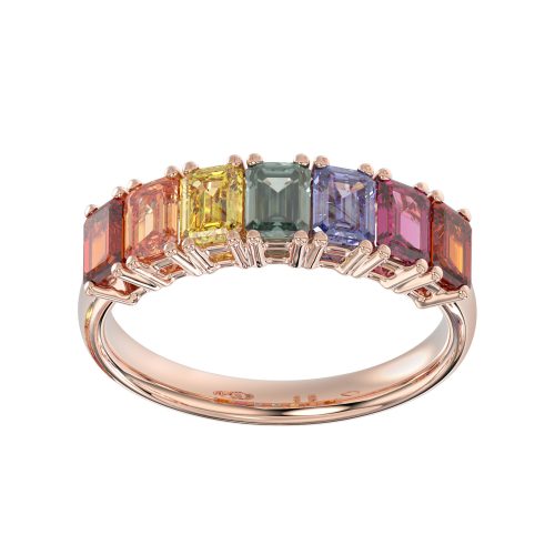 LADIES RING 1.75CT EMERALD DIAMOND 14K ROSE GOLD (COLOUR STONE MIX-1.75CT) 1 308554R A
