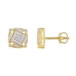 MEN'S EARRINGS 0.25CT ROUND DIAMOND 10K YELLOW GOLD 2 310745Y