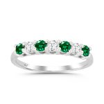 LADIES BAND 0.60CT ROUND/EMERALD DIAMOND 14K WHITE GOLD (CENTER STONE EMERALD DIAMOND APPROX 0.35CT) 2 311535W