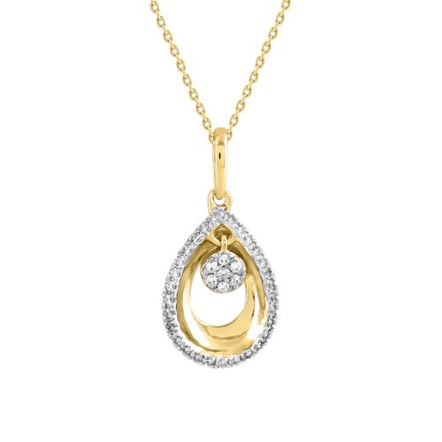 LADIES PENDANT WITH CHAIN 0.10CT ROUND DIAMOND 10K YELLOW GOLD 1 313752Y