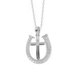 LADIES PENDANT 0.20CT ROUND DIAMOND 14K WHITE GOLD WITH CHAIN 2 313964W A