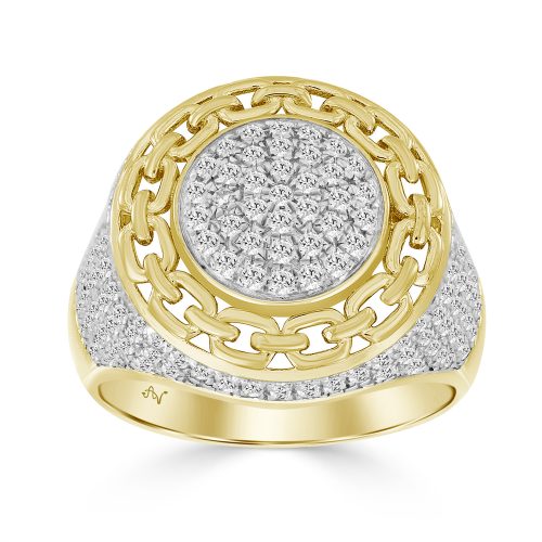 MEN'S RING 1.50CT ROUND DIAMOND 10K YELLOW GOLD 1 315432Y