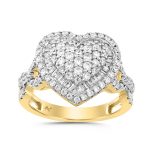 LADIES RING 1.00CT ROUND/BAGUETTE DIAMOND 10K YELLOW GOLD 2 316681Y