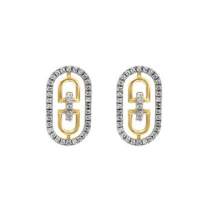 LADIES PENDANT WITH CHAIN 0.25CT ROUND/EMERALD PRINCESS DIAMOND 14K YELLOW GOLD (EMERALD PRINCESS DIAMOND-0.10CT)