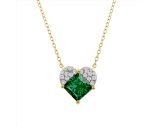 LADIES PENDANT WITH CHAIN 1.45CT ROUND/EMERALD PRINCESS DIAMOND 14K YELLOW GOLD (EMERALD PRINCESS DIAMOND 1.32CT) 2 317553Y