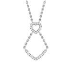 LADIES PENDANT WITH CHAIN 0.16CT ROUND DIAMOND 14K WHITE GOLD 2 317912W
