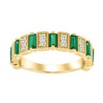 LADIES BAND 1.05CT ROUND/BAGUETTE/EMERALD DIAMOND 14K YELLOW GOLD 2 318106Y NT A