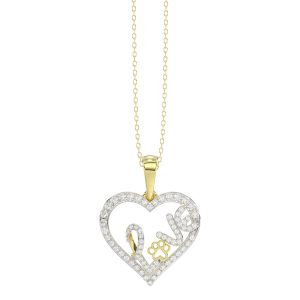 LADIES PENDANT WITH CHAIN 0.15CT ROUND/RUBY DIAMOND 14K ROSE GOLD (RUBY ROUND DIAOND- 0.10CT)