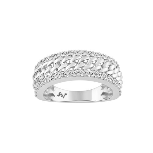 MEN'S BAND 1.00CT ROUND DIAMOND 14K WHITE GOLD 1 321642W