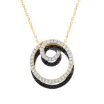 LADIES PENDANT WITH CHAIN 0.50CT ROUND/BLACK DIAMOND 14K YELLOW GOLD 2 321973Y