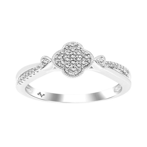 LADIES RING 0.15CT ROUND DIAMOND 10K WHITE GOLD 1 322017W