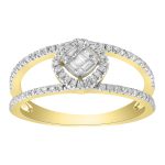 LADIES BAND 0.33CT BAGUETTE/ROUND DIAMOND 14K YELLOW GOLD 2 322849Y
