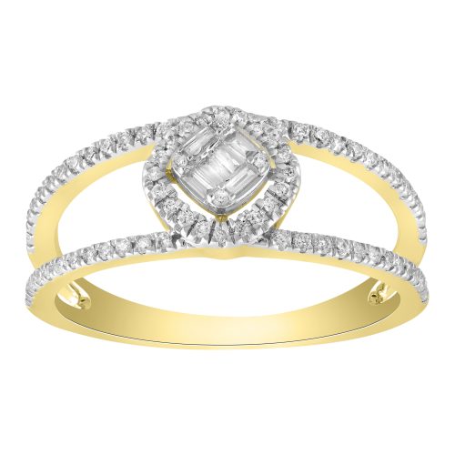 LADIES BAND 0.33CT BAGUETTE/ROUND DIAMOND 14K YELLOW GOLD 1 322849Y