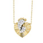 LADIES PENDANT WITH CHAIN 0.16CT ROUND DIAMOND 14K YELLOW GOLD 2 326241Y