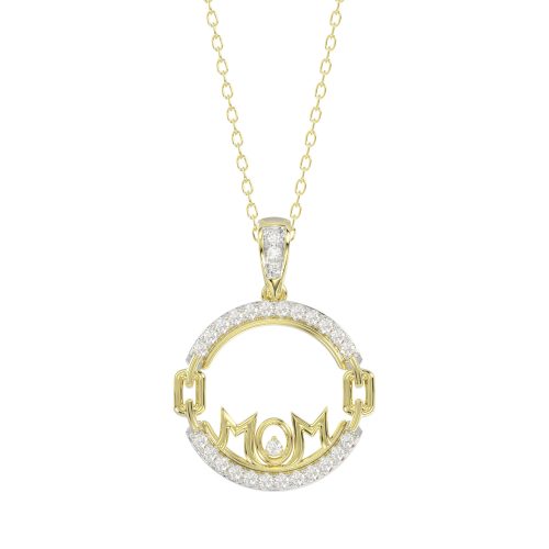 LADIES PENDANT WITH CHAIN 0.25CT ROUND DIAMOND 14K YELLOW GOLD 1 326259Y