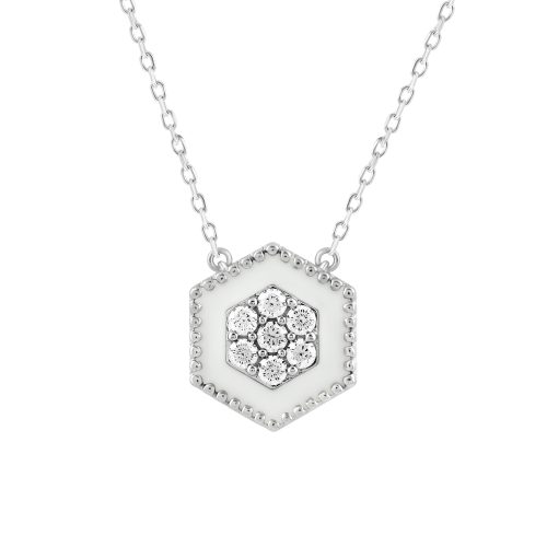LADIES PENDANT WITH CHAIN 0.25CT ROUND DIAMOND 14K WHITE GOLD 1 326796W