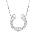 LADIES NECKLACE 0.16CT ROUND DIAMOND 14K WHITE GOLD 2 328038W