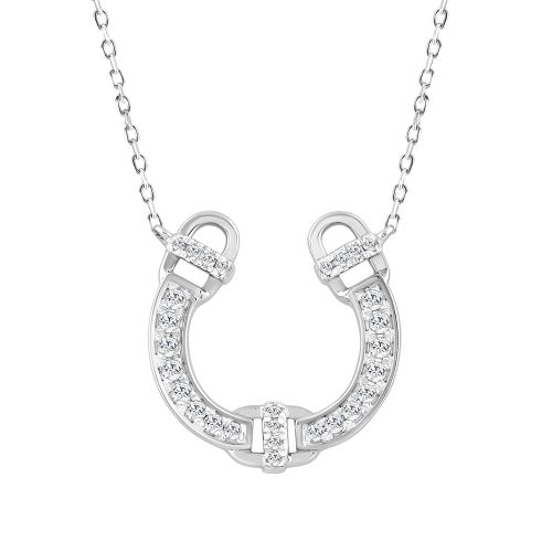LADIES NECKLACE 0.16CT ROUND DIAMOND 14K WHITE GOLD 1 328038W