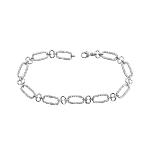 LADIES BRACELET 1.00CT ROUND DIAMOND 14K WHITE GOLD 1 328613W