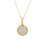 LADIES PENDANT WITH CHAIN 0.10CT ROUND DIAMOND 14K YELLOW GOLD 2 328854Y